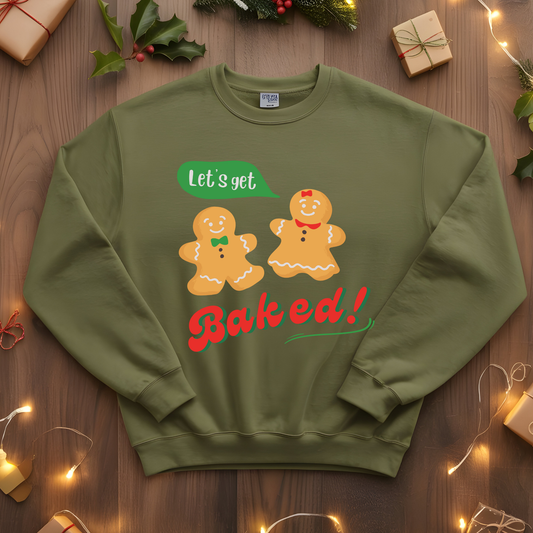 Christmas Baking Sweatshirt - Cute Gingerbread Couple