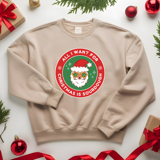 Christmas Sourdough Sweatshirt - Retro Santa Claus