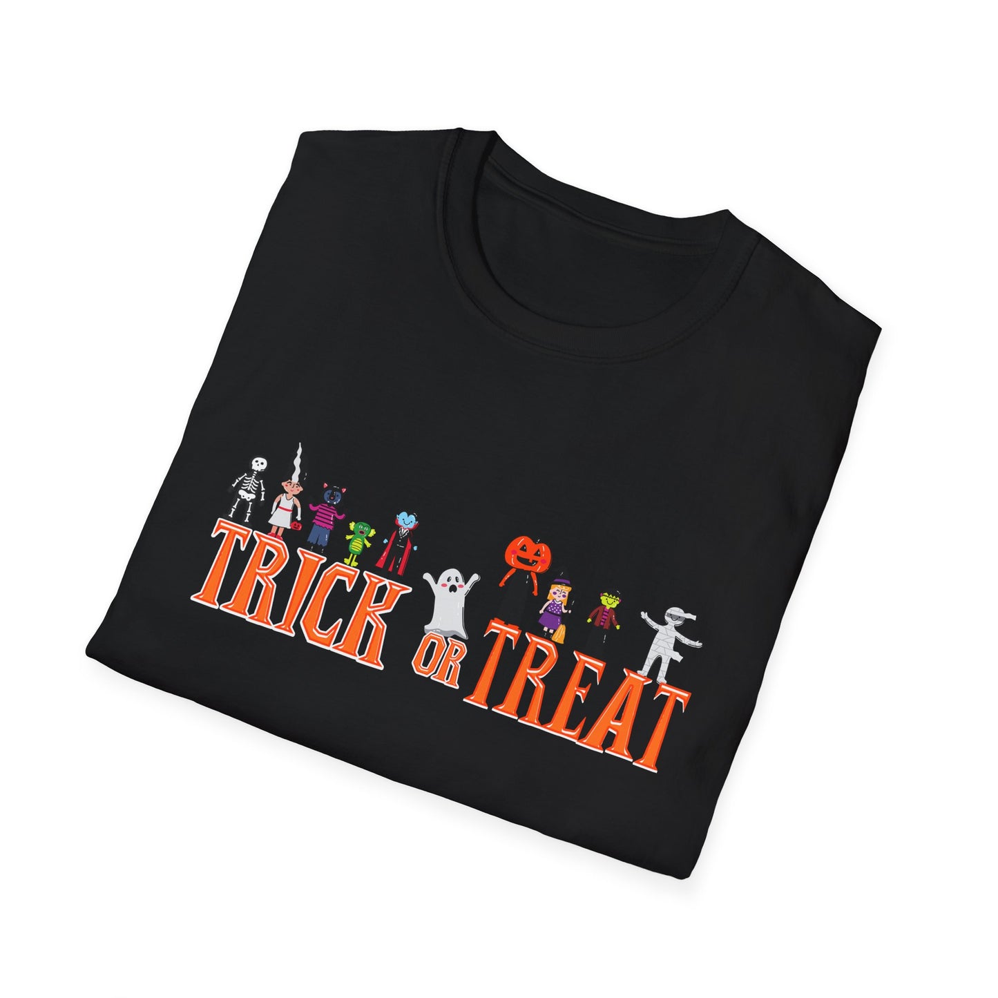 Halloween Trick or Treat Unisex T-Shirt, Spooky Shirt for Kids & Adults, Funny Halloween Tee, Costume Party Wear, Fall Festivities