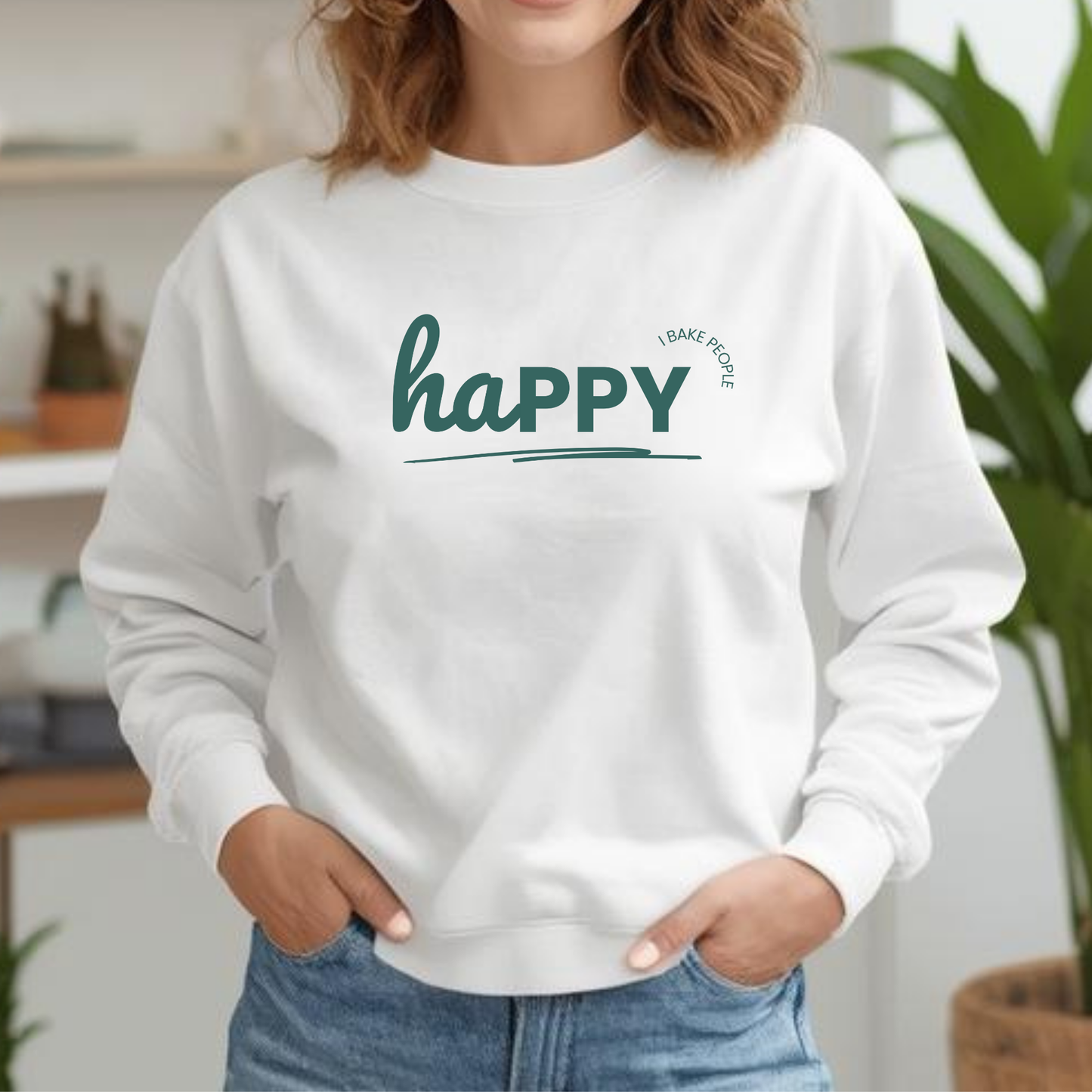 "I bake people happy' Baking Sweatshirt