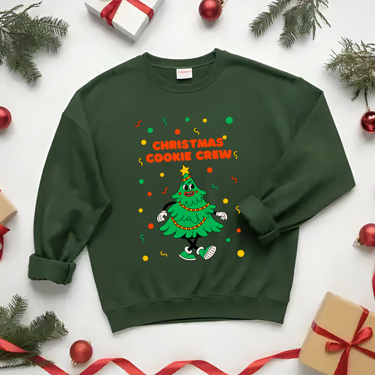 Christmas Cookie Crew Sweatshirt, Holiday Fashion, Festive Apparel, Cozy Crew, Gift for Bakers, Winter Wear