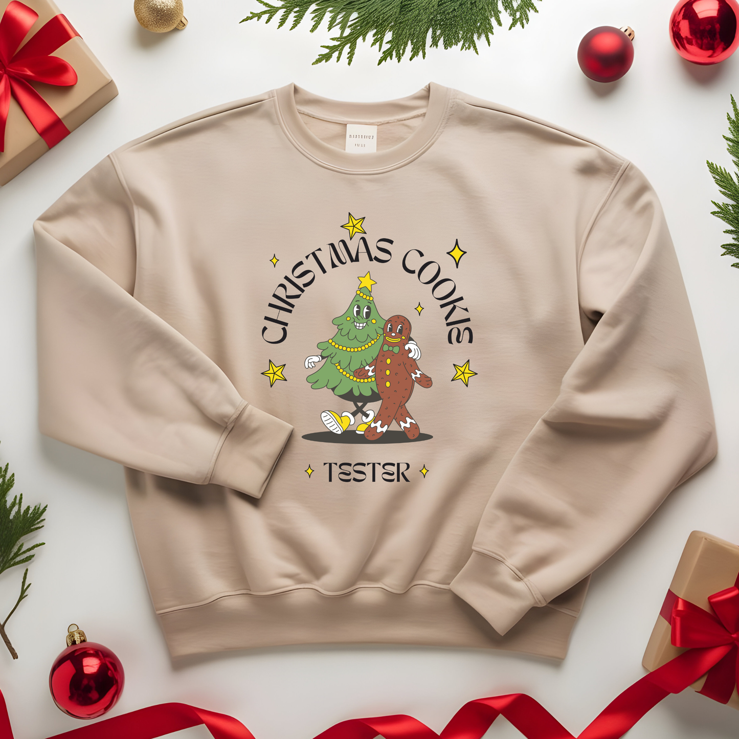 Christmas Cookie "TESTER" Sweatshirt - Funny Family Matching