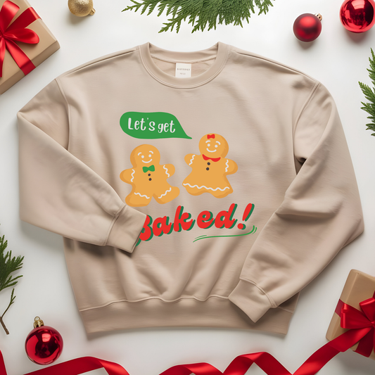 Christmas Baking Sweatshirt - Cute Gingerbread Couple