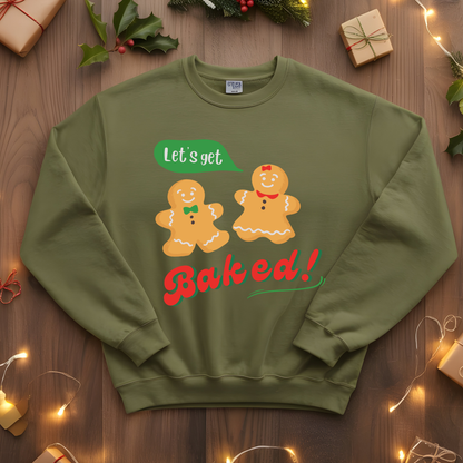 Christmas Baking Sweatshirt - Cute Gingerbread Couple