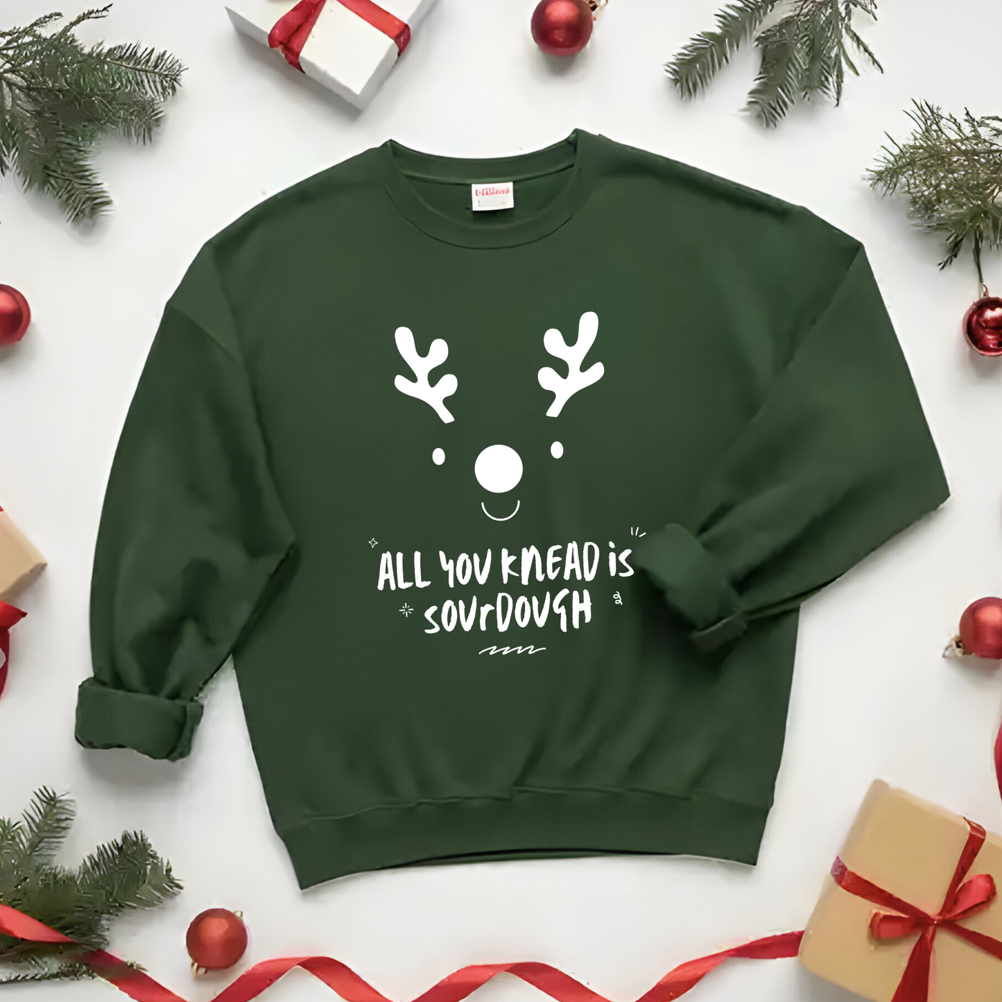 "All You Knead is Sourdough" Christmas Sweatshirt