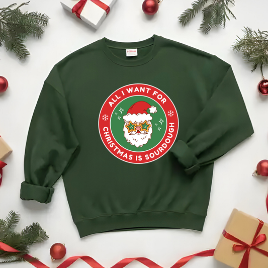 Christmas Sourdough Sweatshirt - Retro Santa Claus