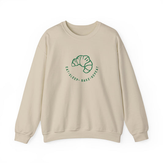 Eat Sleep Bake Repeat Sweatshirt with Croissant