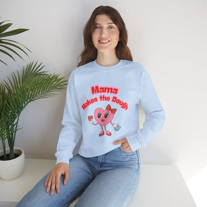 Mama Makes the Dough Sweatshirt - Pink Heart Design