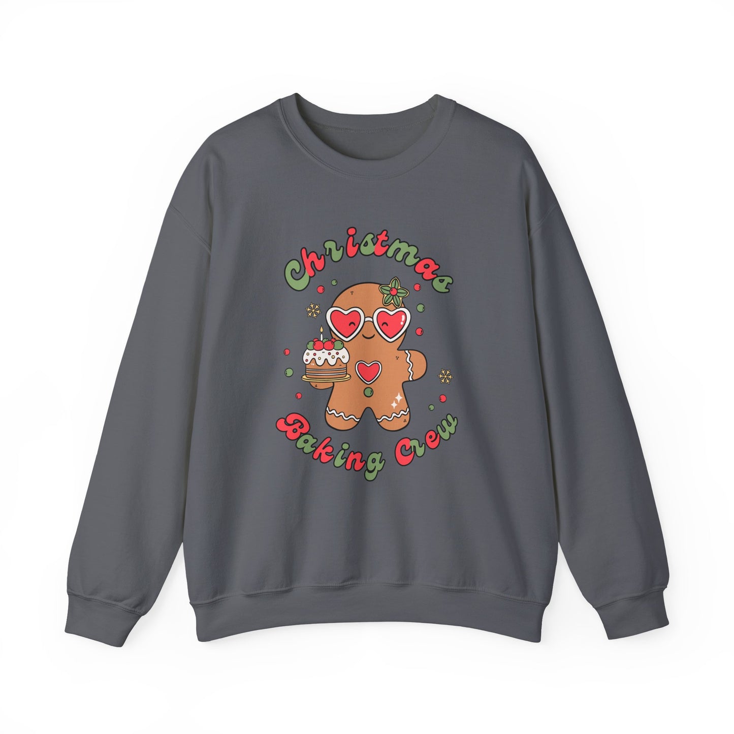 Gray sweatshirt with Christmas baking design on a white background