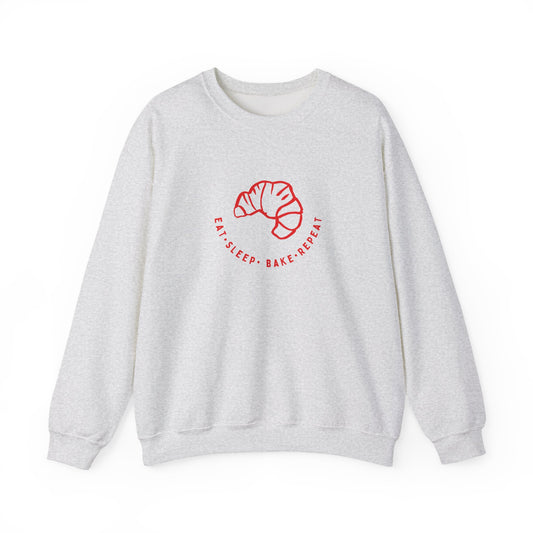 Eat Sleep Bake Repeat Sweatshirt with Croissant