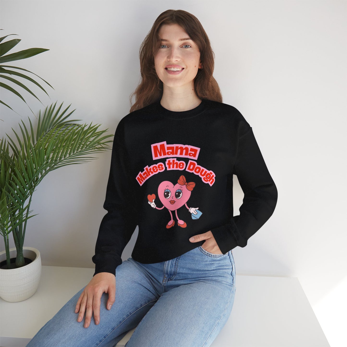 Mama Makes the Dough Sweatshirt - Pink Heart Design