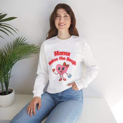 Mama Makes the Dough Sweatshirt - Pink Heart Design