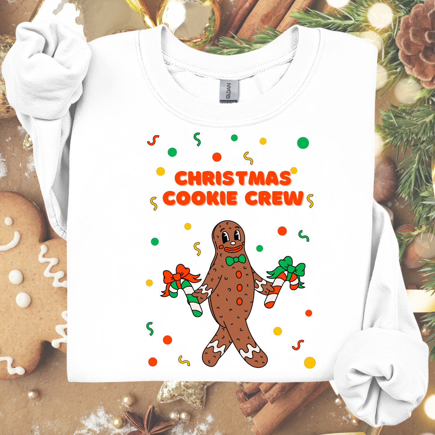 Christmas Cookie Crew Sweatshirt, Holiday Fashion, Festive Apparel, Cozy Crew, Gift for Bakers, Winter Wear