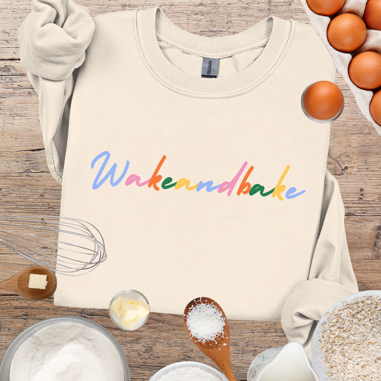 Colorful Wake and Bake Sweatshirt