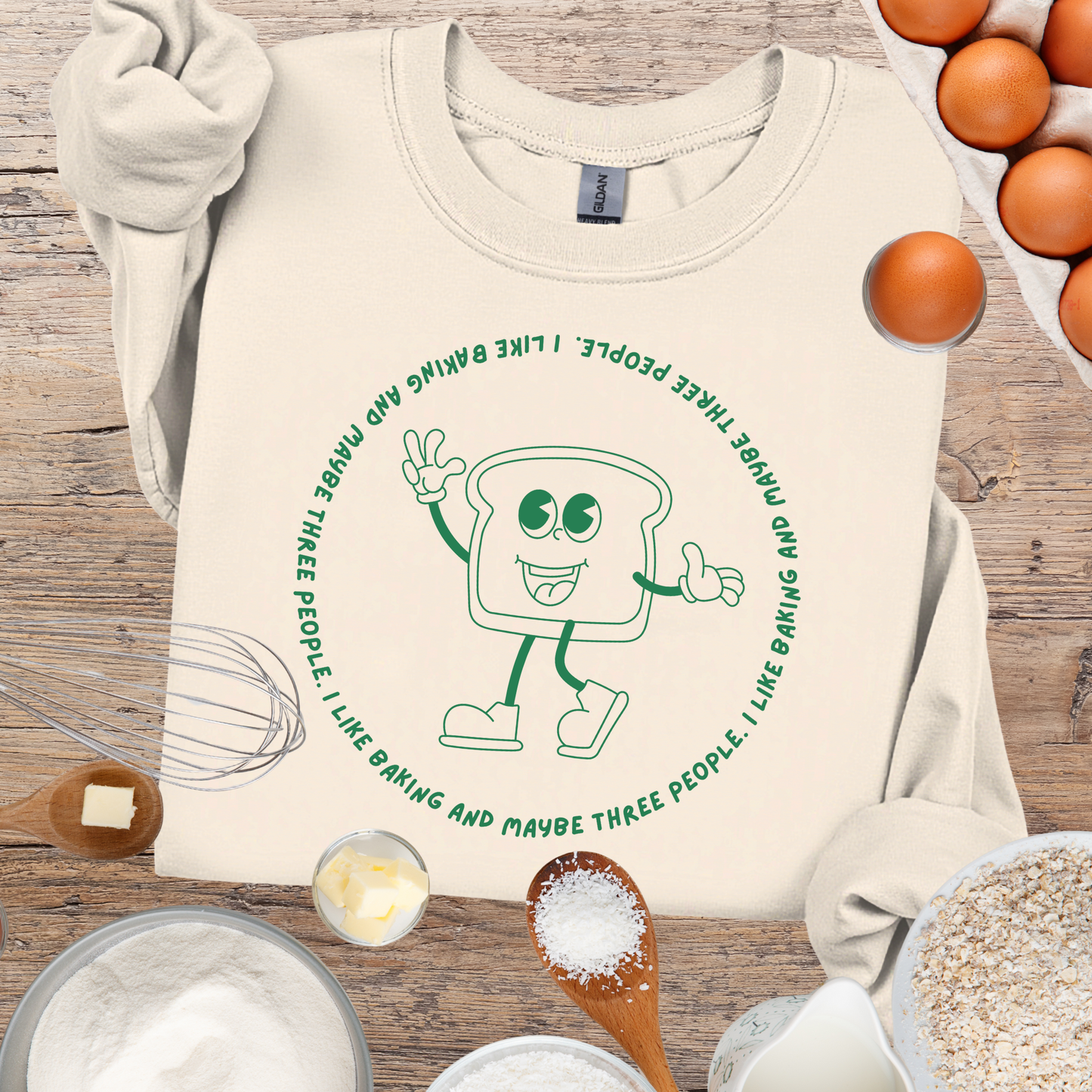 Toast - I Like Baking and maybe 3 people Retro Sweatshirt