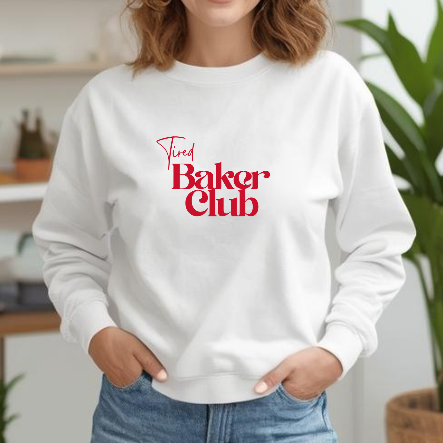 Tired Baker Club Sweatshirt - Simple Retro Color