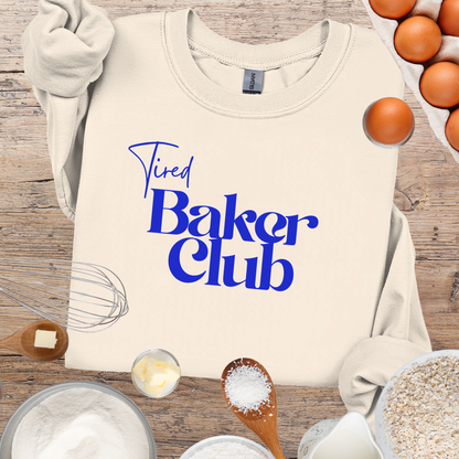 Tired Baker Club Sweatshirt - Simple Retro Color