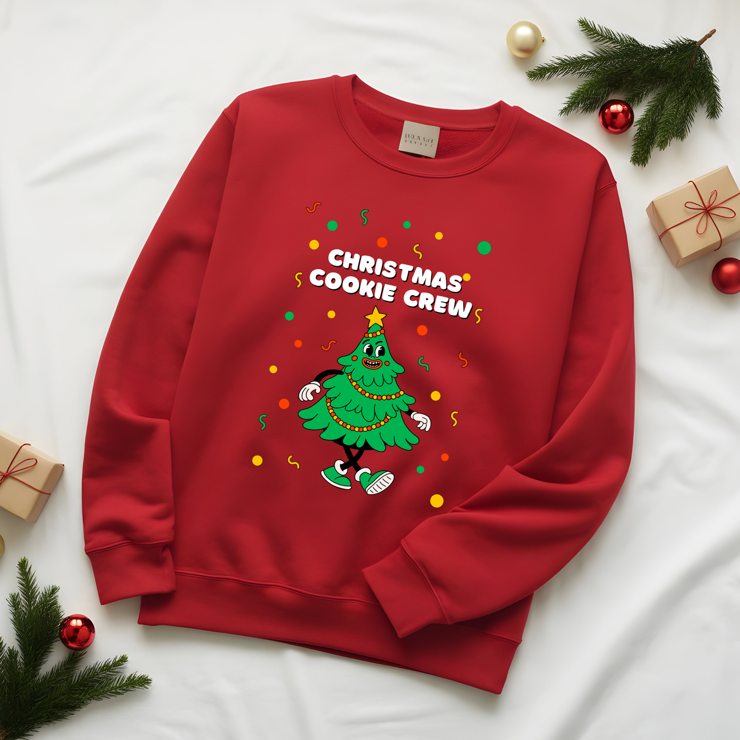 Christmas Cookie Crew Sweatshirt, Holiday Fashion, Festive Apparel, Cozy Crew, Gift for Bakers, Winter Wear