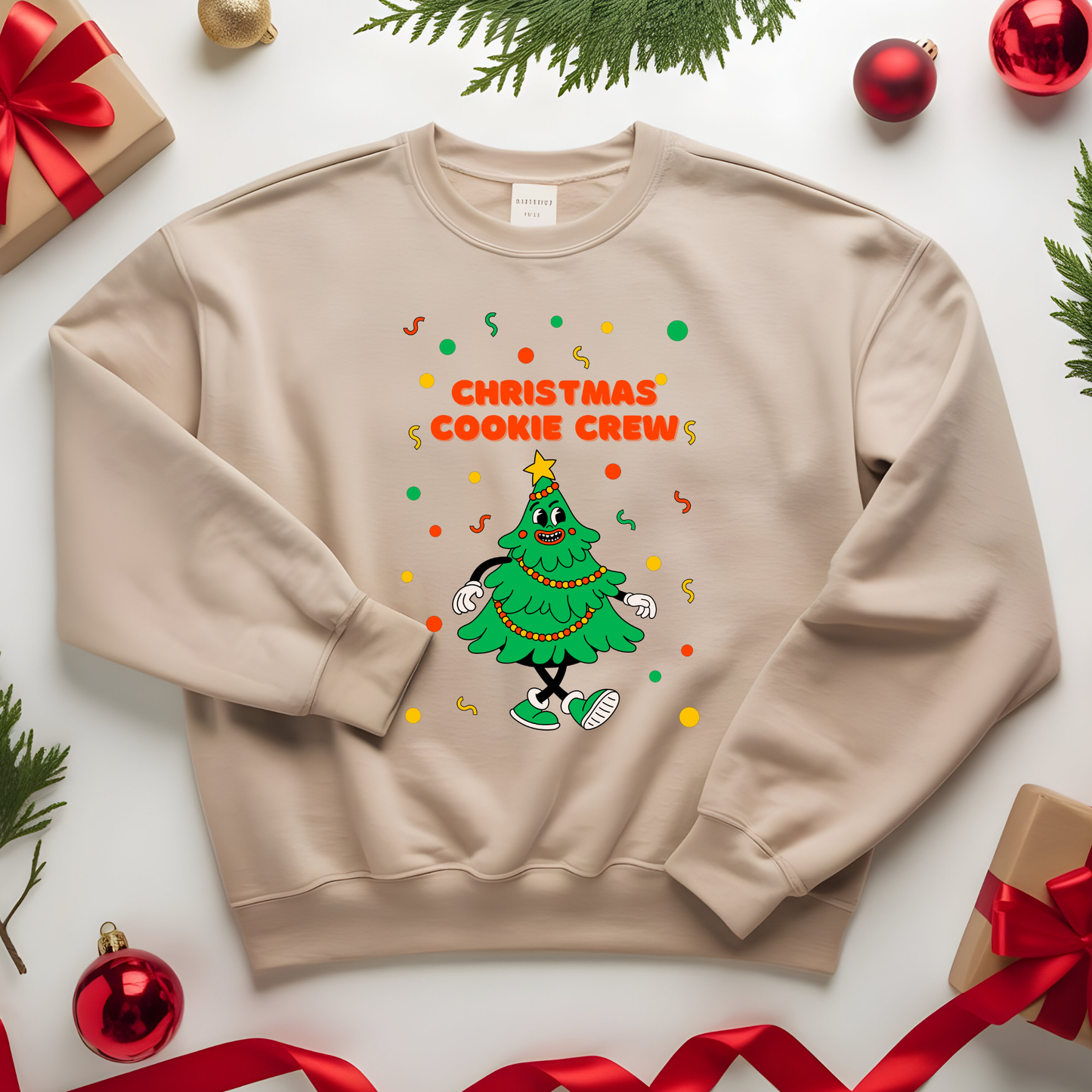 Christmas Cookie Crew Sweatshirt, Holiday Fashion, Festive Apparel, Cozy Crew, Gift for Bakers, Winter Wear