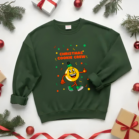 Christmas Cookie Crew Sweatshirt, Holiday Fashion, Festive Apparel, Cozy Crew, Gift for Bakers, Winter Wear