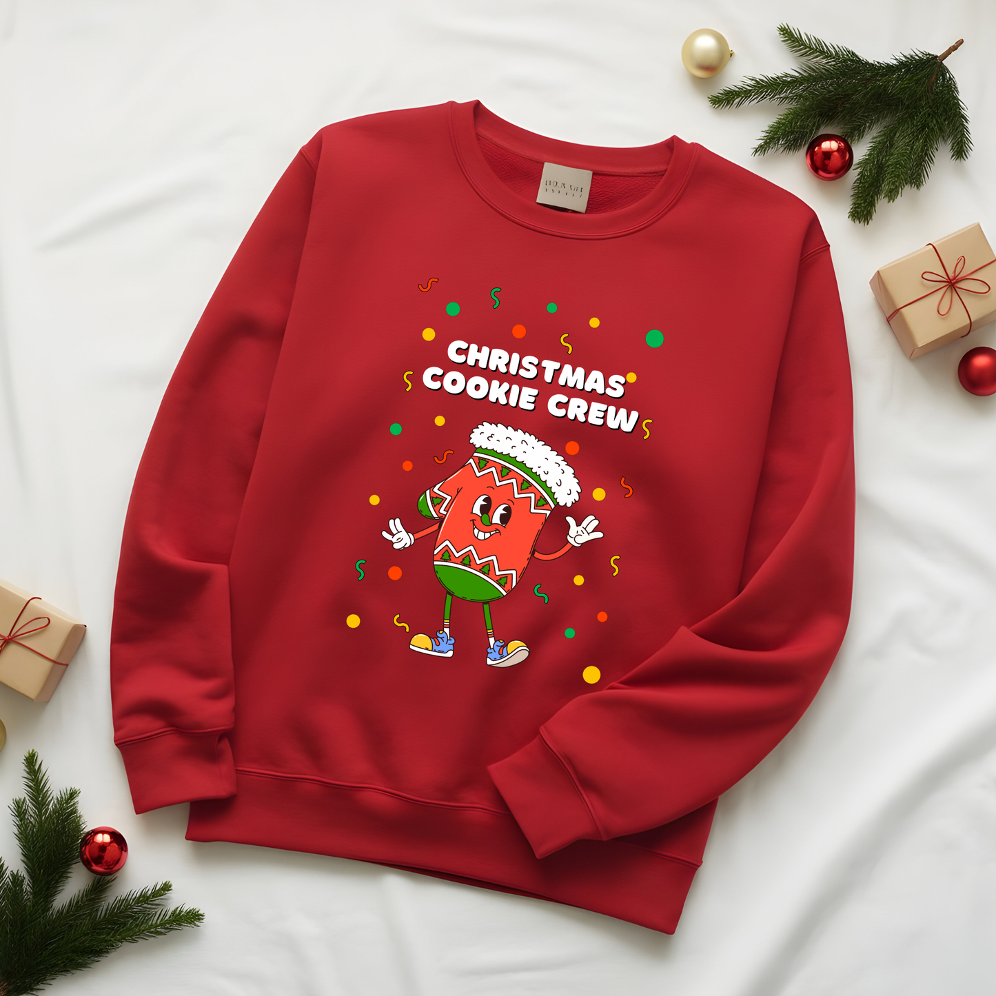 Christmas Cookie Crew Sweatshirt, Holiday Fashion, Festive Apparel, Cozy Crew, Gift for Bakers, Winter Wear
