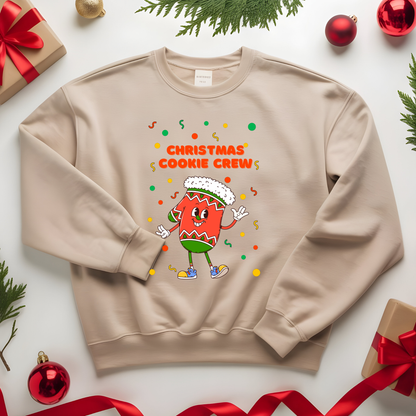 Christmas Cookie Crew Sweatshirt, Holiday Fashion, Festive Apparel, Cozy Crew, Gift for Bakers, Winter Wear