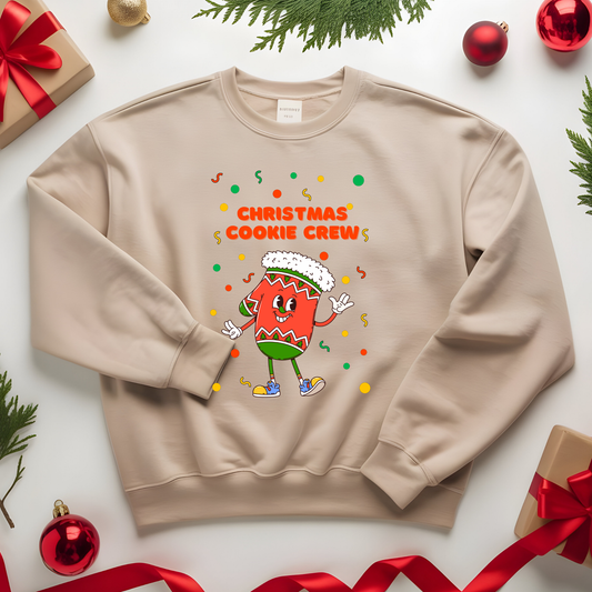 Christmas Cookie Crew Sweatshirt, Holiday Fashion, Festive Apparel, Cozy Crew, Gift for Bakers, Winter Wear