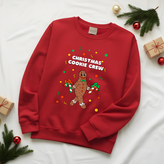 Christmas Cookie Crew Sweatshirt, Holiday Fashion, Festive Apparel, Cozy Crew, Gift for Bakers, Winter Wear
