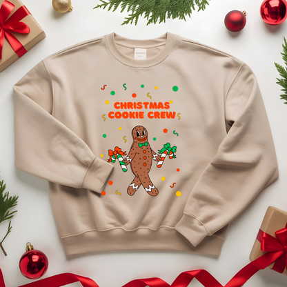Christmas Cookie Crew Sweatshirt, Holiday Fashion, Festive Apparel, Cozy Crew, Gift for Bakers, Winter Wear