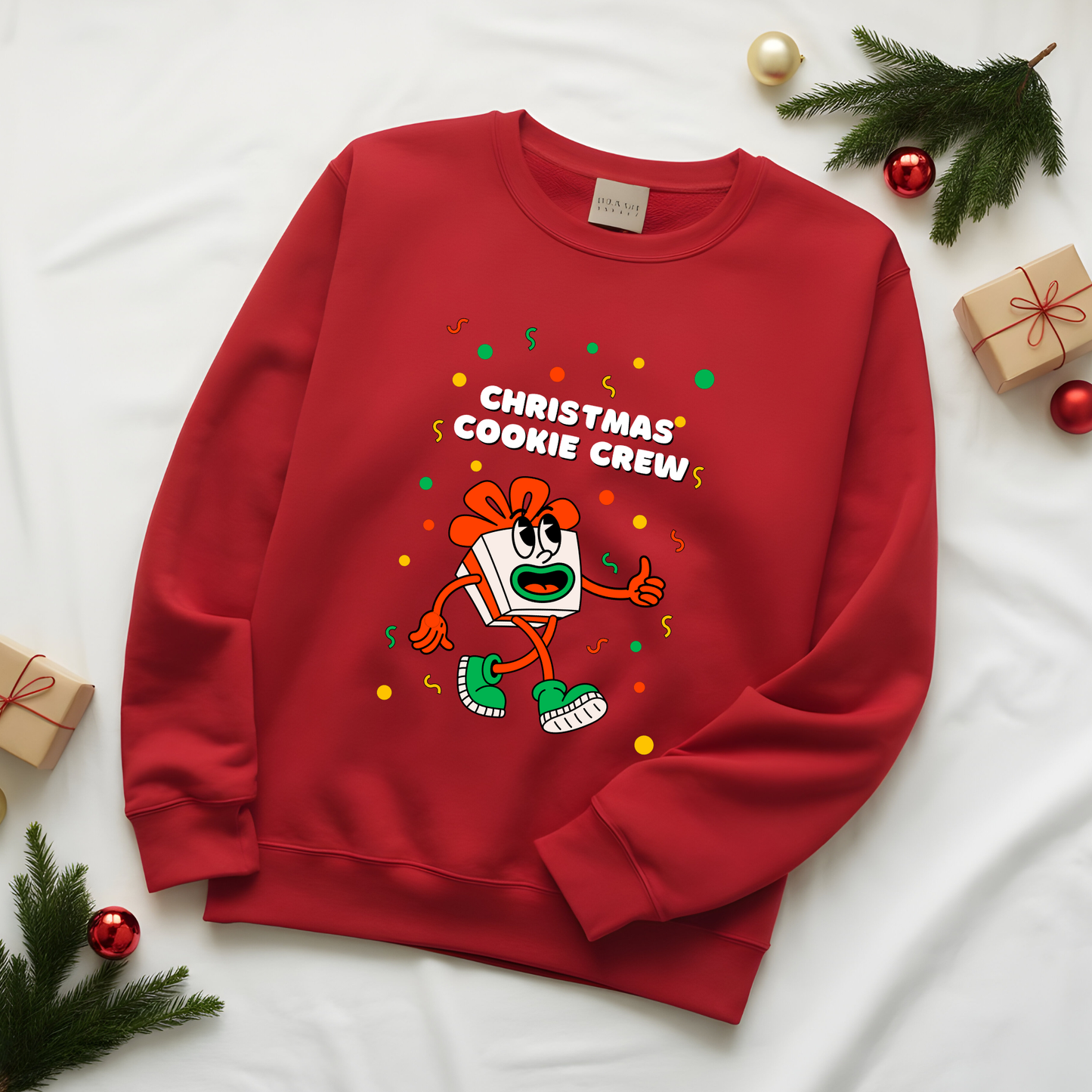 Christmas Cookie Crew Sweatshirt, Holiday Fashion, Festive Apparel, Cozy Crew, Gift for Bakers, Winter Wear