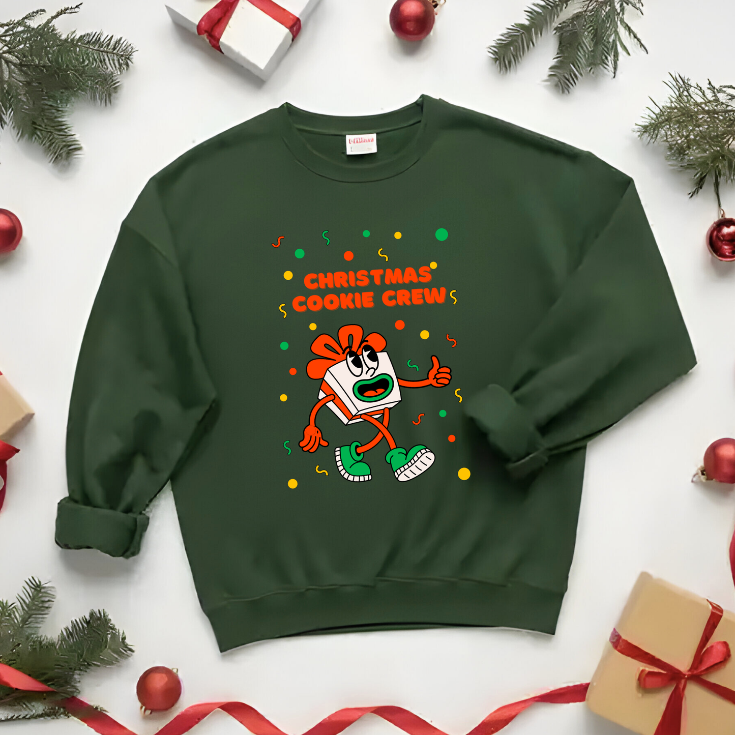 Christmas Cookie Crew Sweatshirt, Holiday Fashion, Festive Apparel, Cozy Crew, Gift for Bakers, Winter Wear