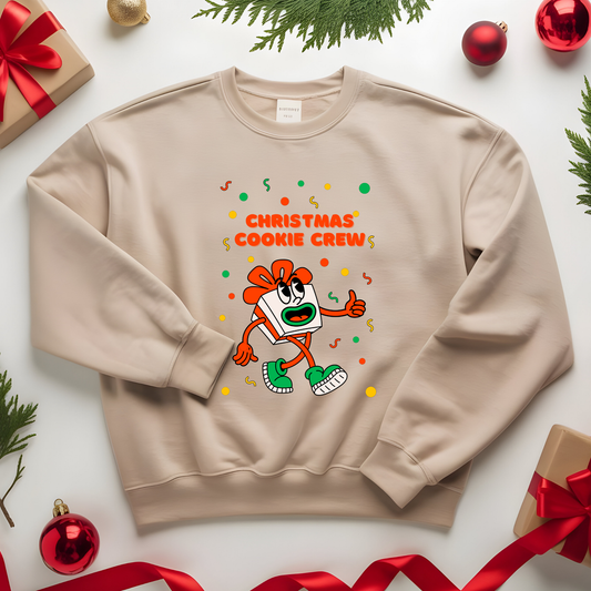 Christmas Cookie Crew Sweatshirt, Holiday Fashion, Festive Apparel, Cozy Crew, Gift for Bakers, Winter Wear