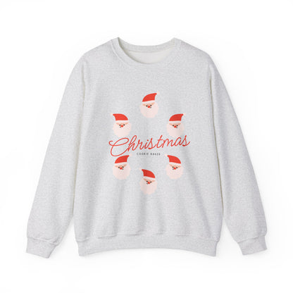 Gray sweatshirt with Christmas-themed design on a white background