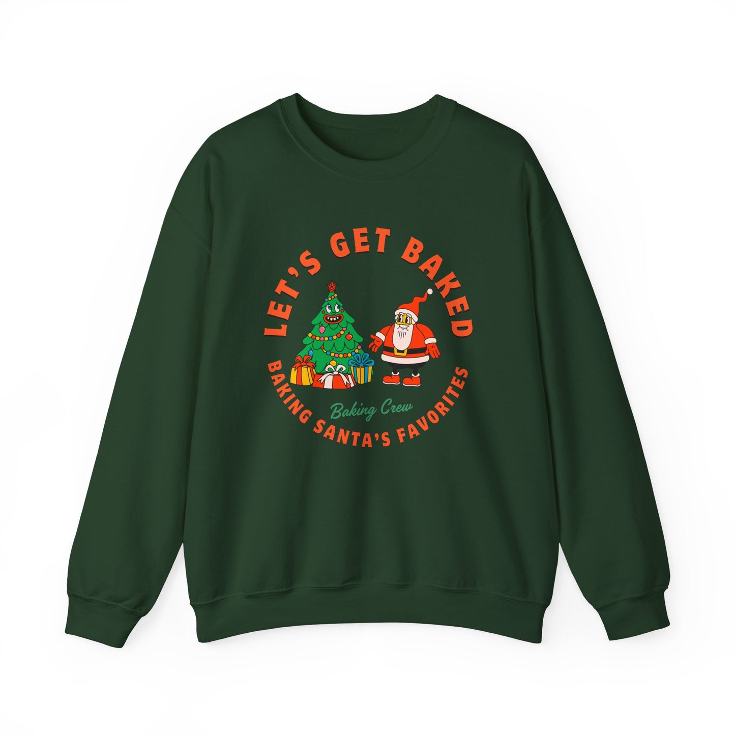 Christmas Baking Sweatshirt - Retro Cartoon Santa