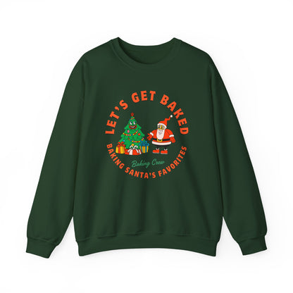 Christmas Baking Sweatshirt - Retro Cartoon Santa