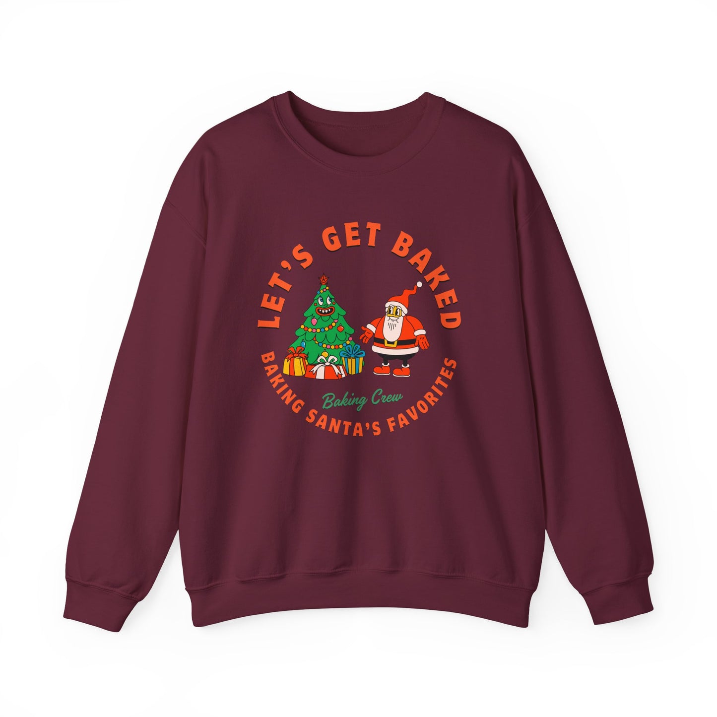 Christmas Baking Sweatshirt - Retro Cartoon Santa