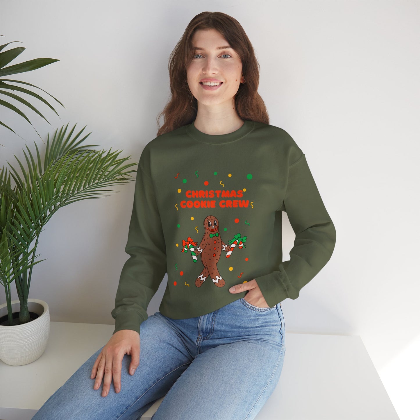 Christmas Cookie Crew Sweatshirt, Holiday Fashion, Festive Apparel, Cozy Crew, Gift for Bakers, Winter Wear